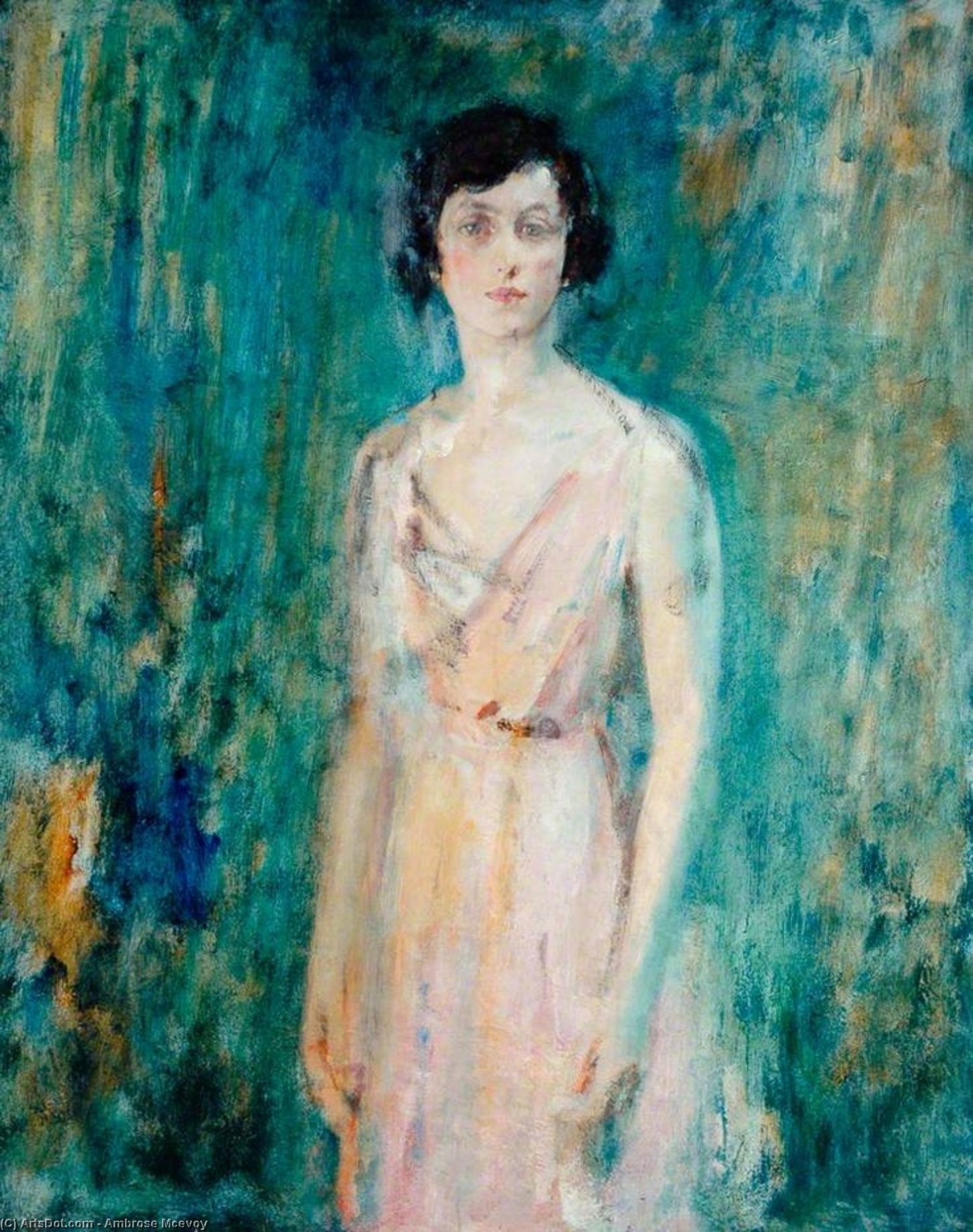 Lady In A Pink Dress — Ambrose Mcevoy