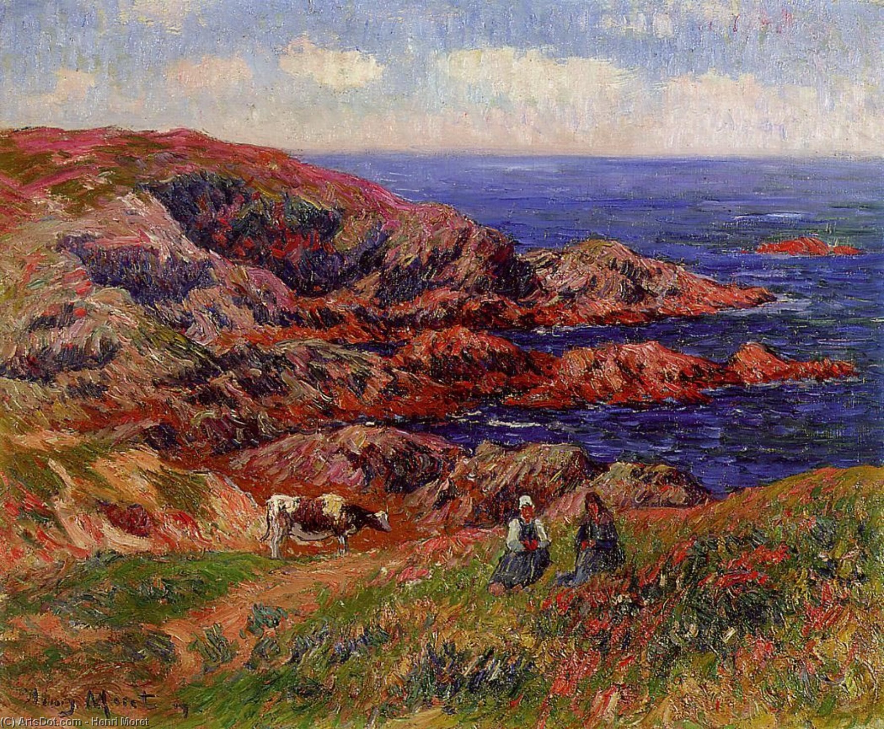 Cliffs At Kerserol, Finistere — Henri Moret