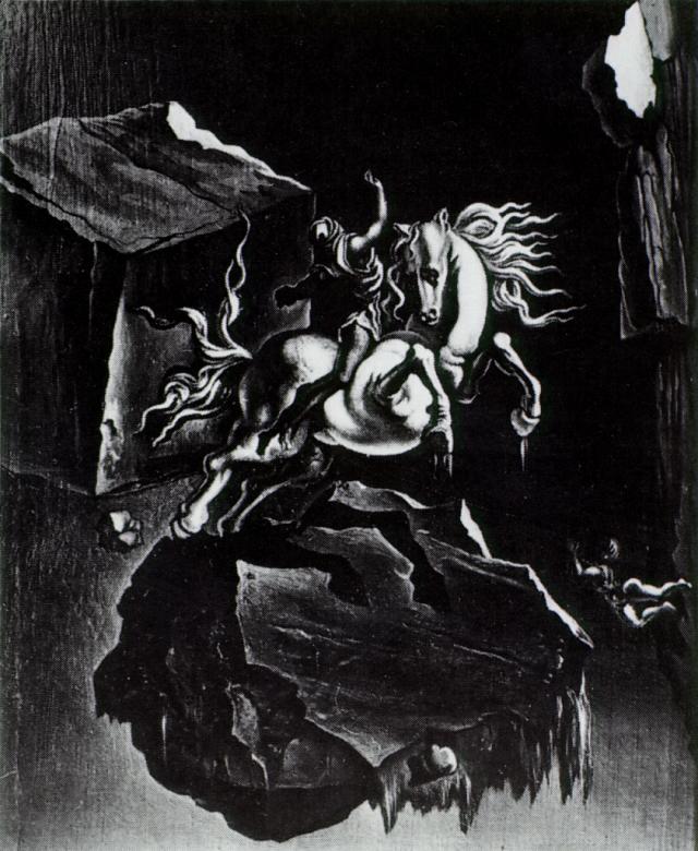 Rock Und Wütender Pferd Unter Dem Meer — Salvador Dalí