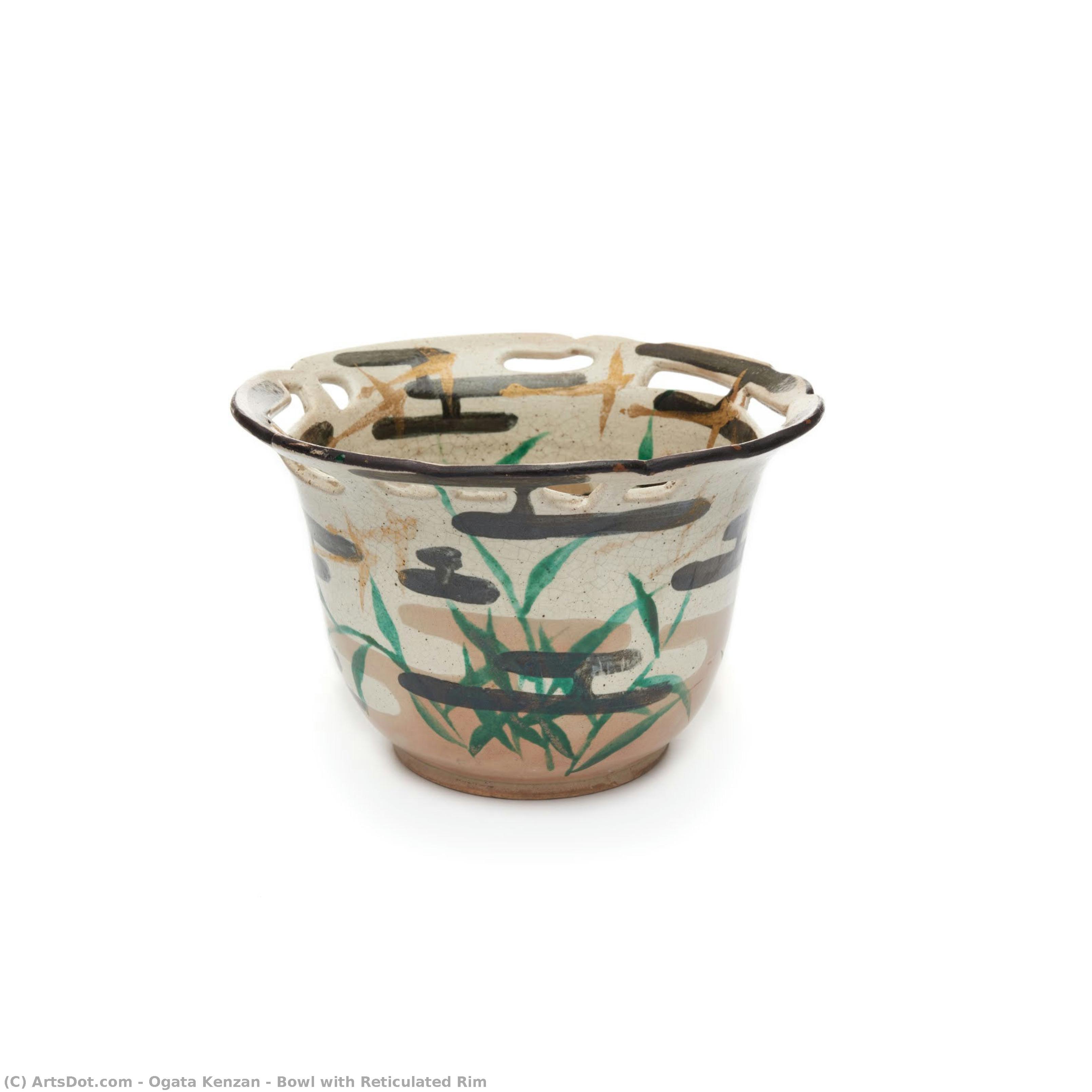 Bowl With Reticulated Rim — Ogata Kenzan