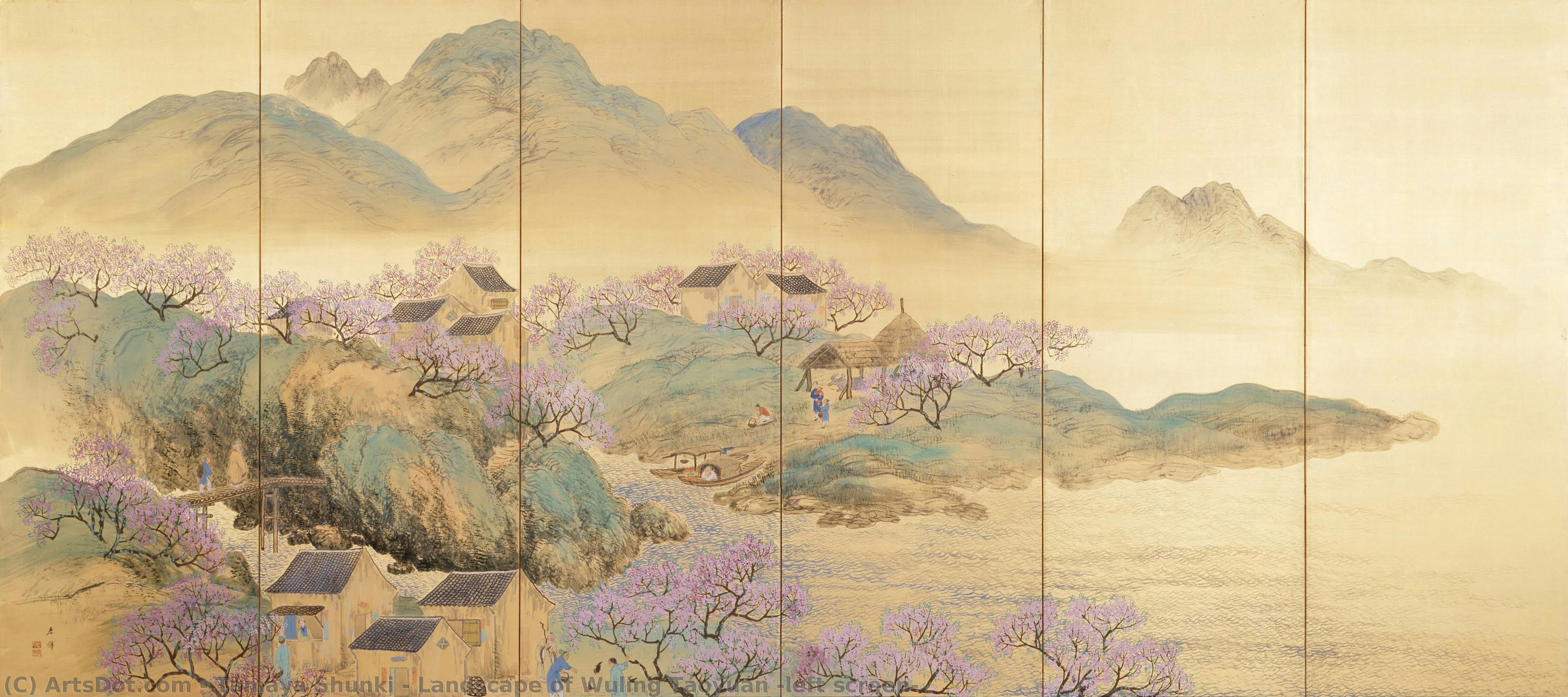 Landscape Of Wulíng Táoyuán (left Screen) — Tamaya Shunki