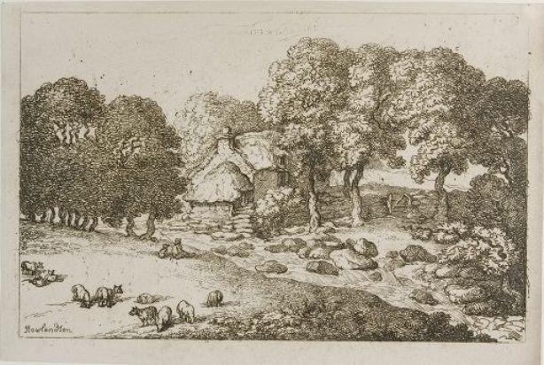 Cottage On The Shore Of A Stream — Thomas Rowlandson