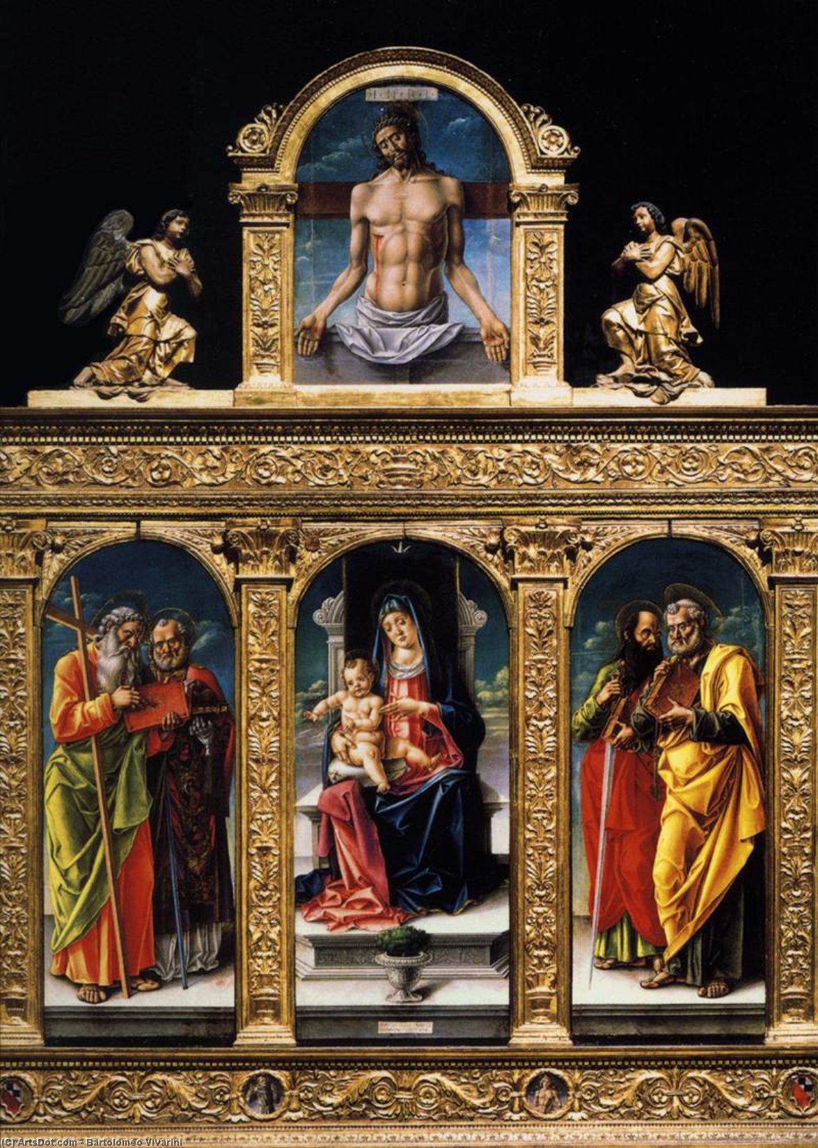 Virgin Enthroned With Child And Saints — Bartolomeo Vivarini