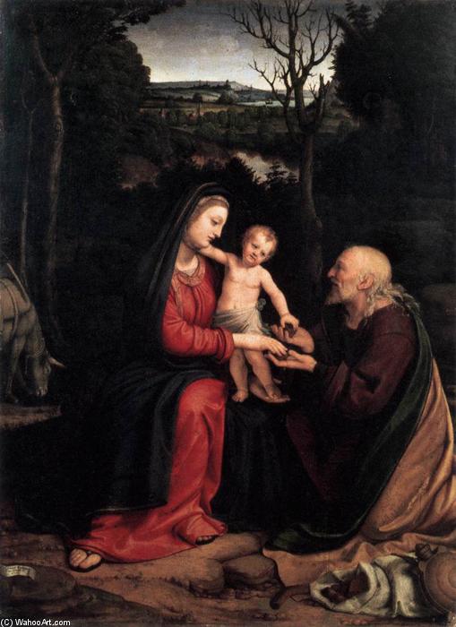 Rest During The Flight To Egypt — Andrea Solario