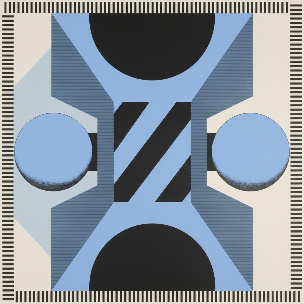 Himmlische Symmetrie In Periwinkle: Eine Monumentale Studie Über Geometrisches Gleichgewicht Und Gelassenheit — Jean-paul Blanchet