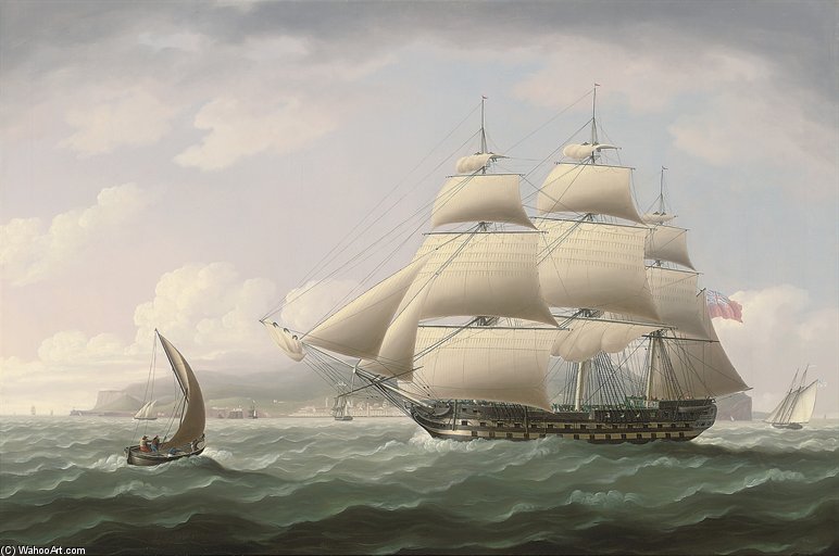 The Honourable East India Company's Ship Dunira Passing Funchal Bay On The Island Of Madeira — Thomas Buttersworth