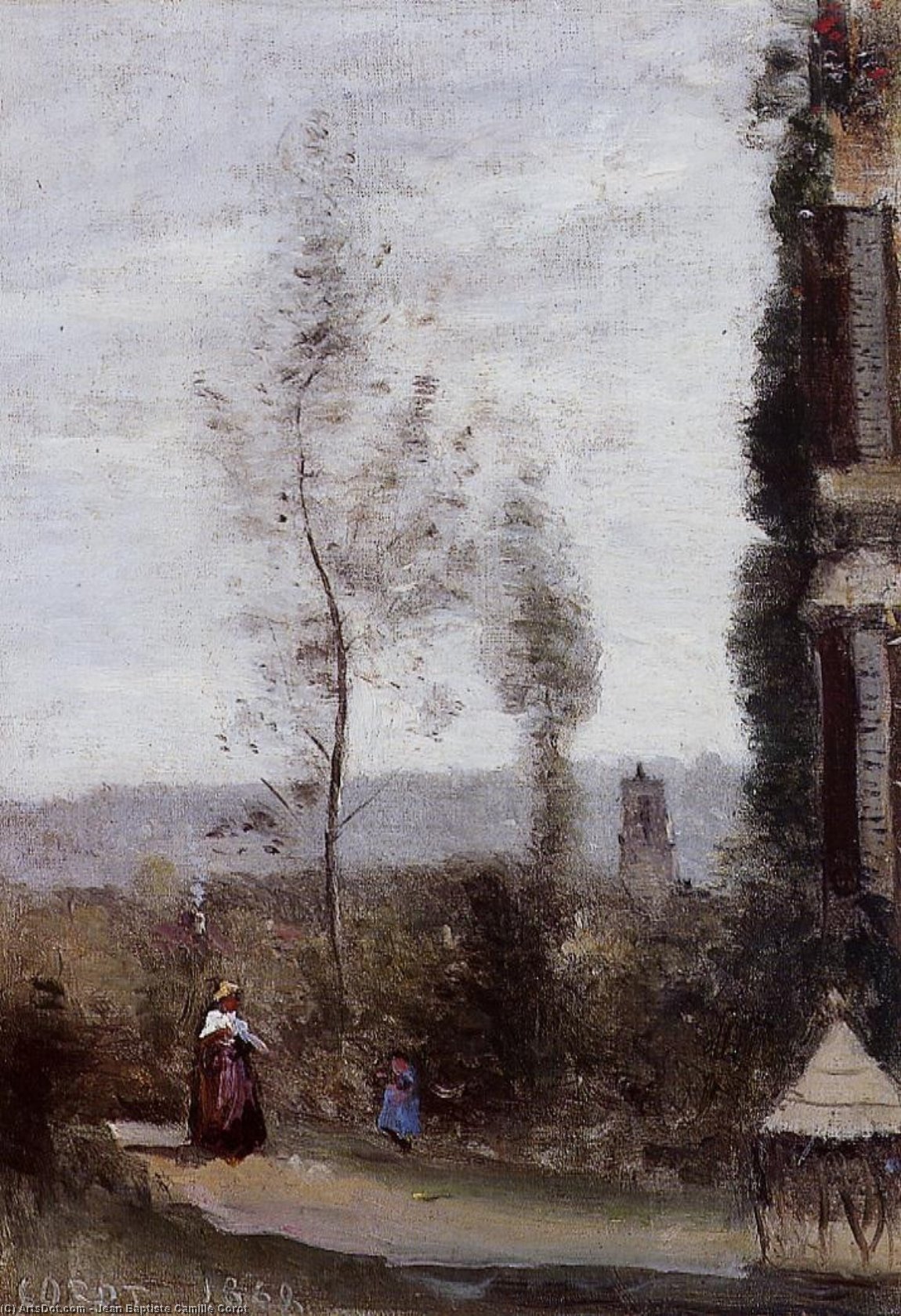 Coulommiers, The Garden Of M. Preschez — Jean-baptiste-camille Corot