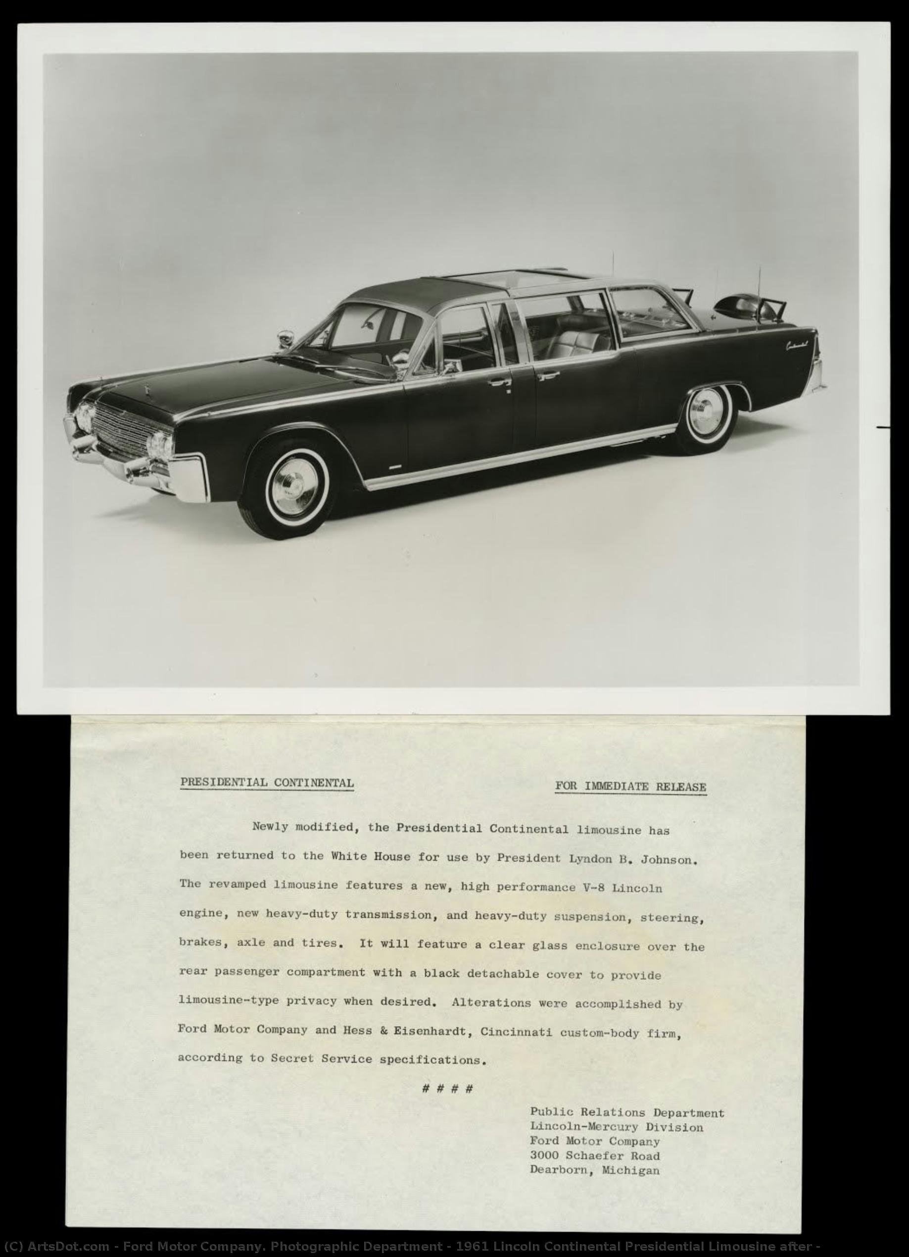 1961 Lincoln Continental Presidential Limousine After — Ford Motor Company. Photographic Department