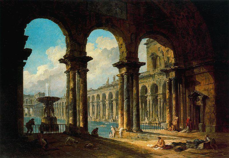 Ancient Ruins Serving As A Public Bath — Hubert Robert