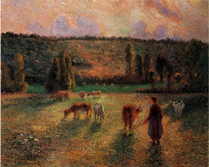 Cowherd At Eragny — Camille Pissarro