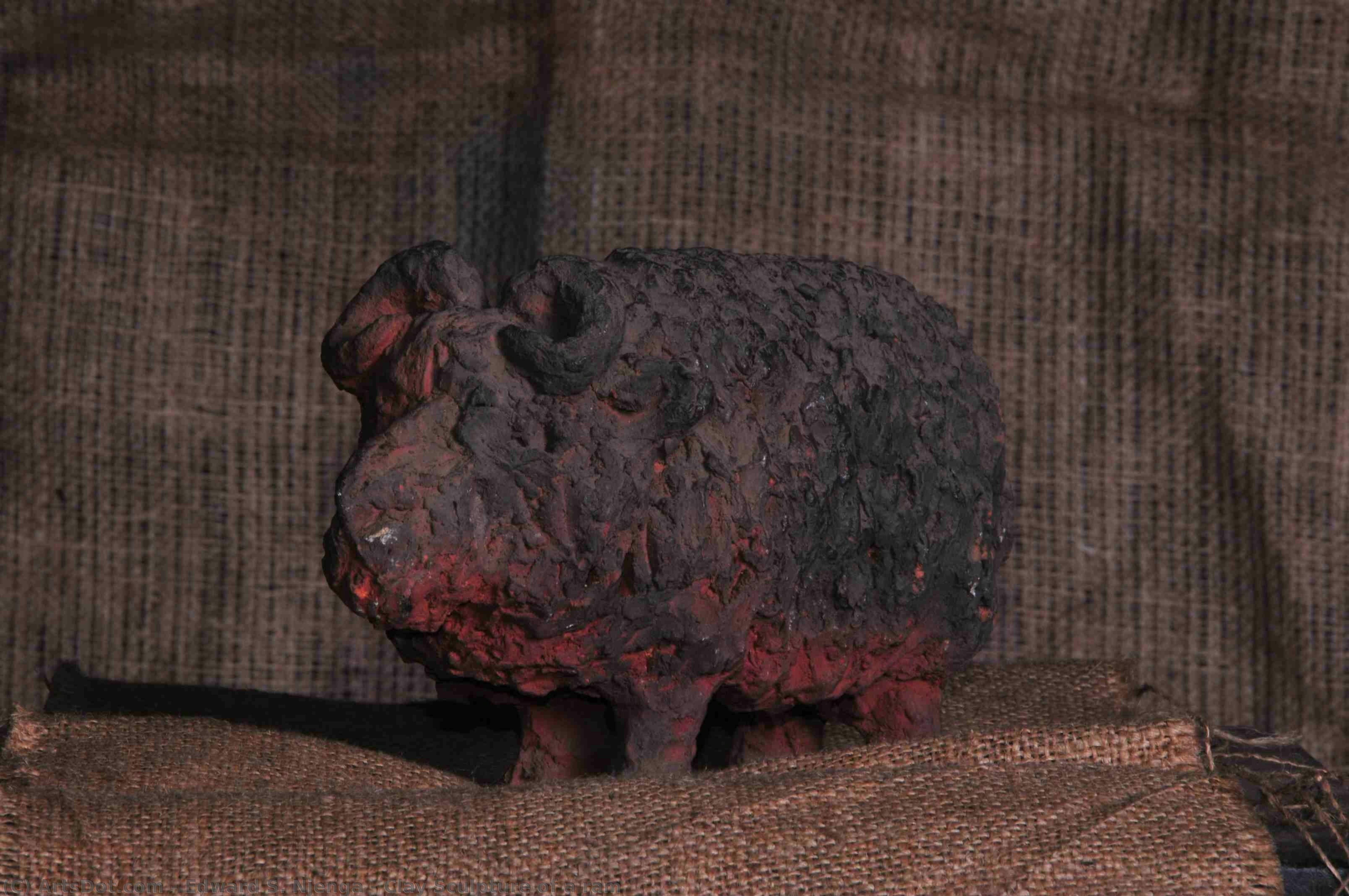 Clay Sculpture Of A Ram — Edward S. Njenga