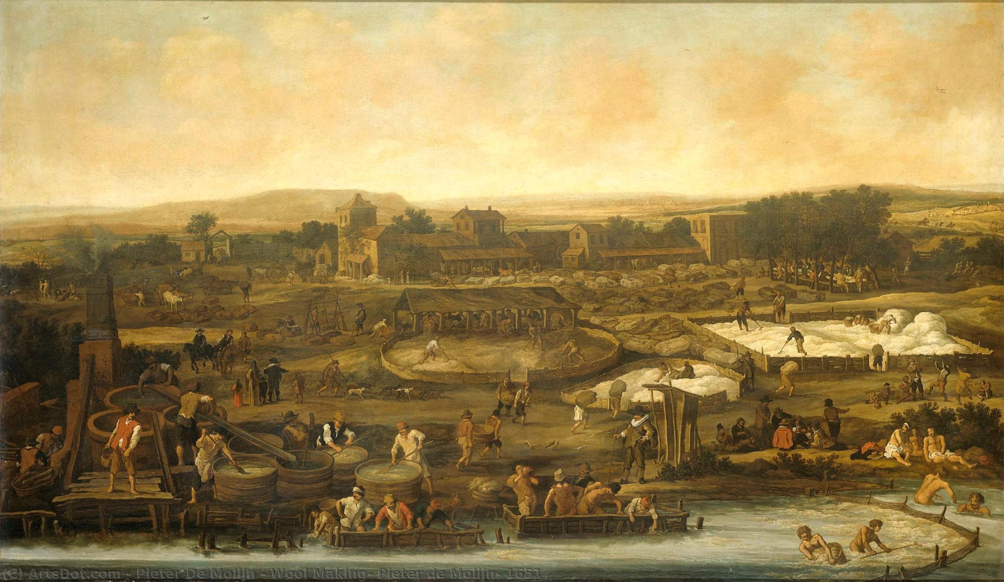 Wool Making, Pieter De Molijn, 1651 — Pieter De Molijn