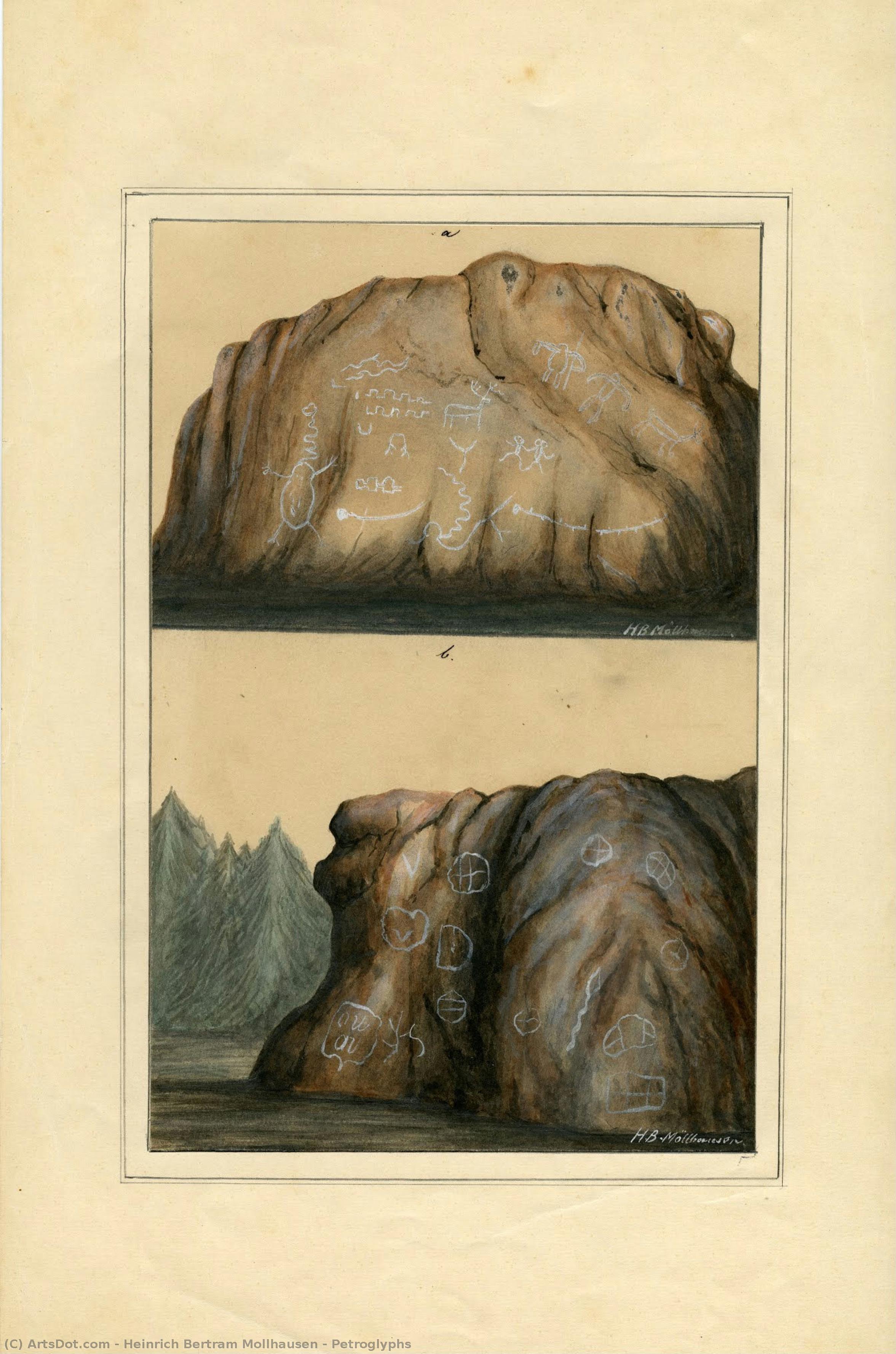 Petroglyphs — Heinrich Bertram Mollhausen
