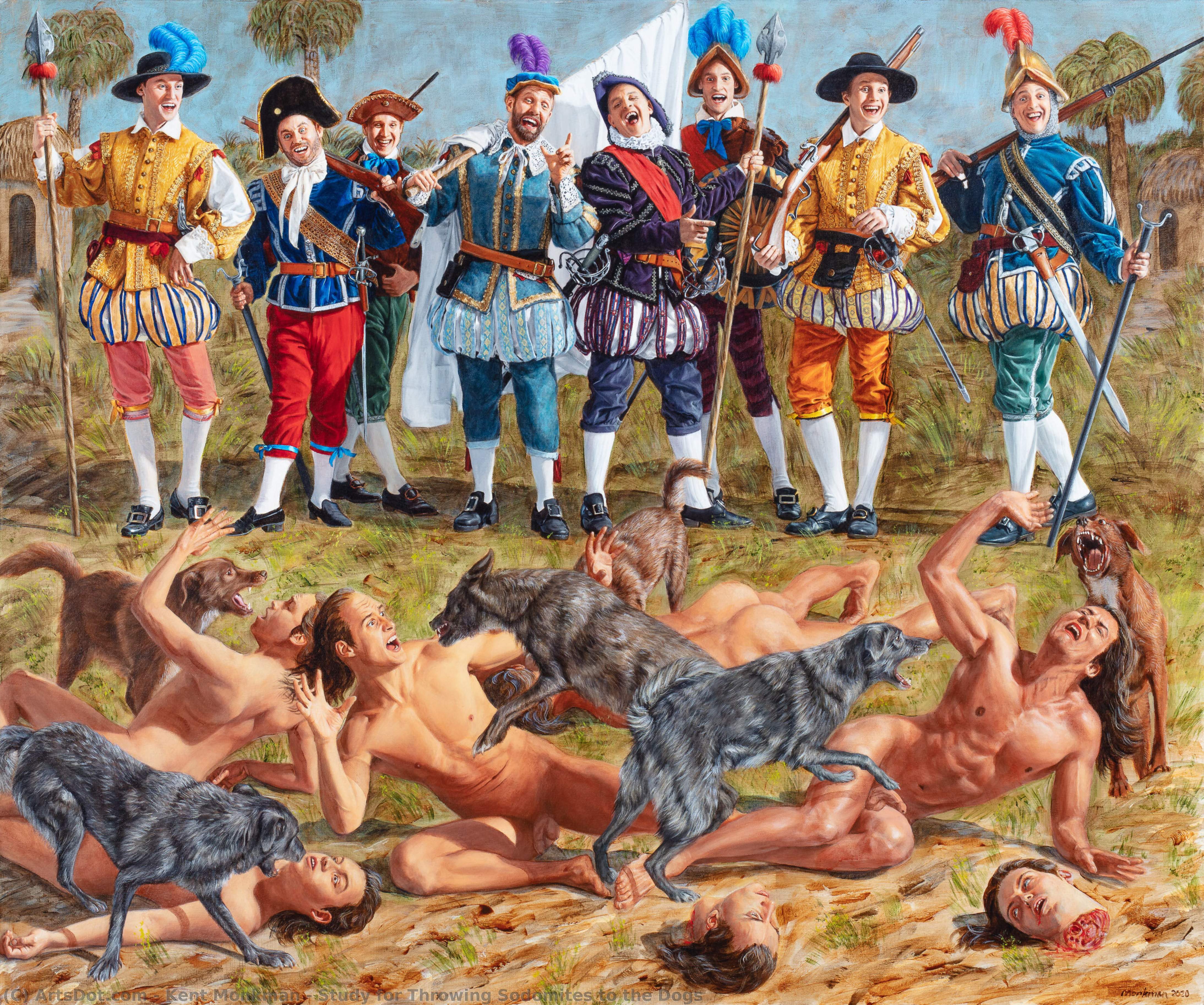 Study For Throwing Sodomites To The Dogs — Kent Monkman