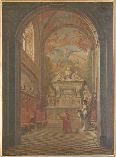 Interieur D'eglise (tombeau De Sannazar A Naples) — Louis Nicolas Lemasle