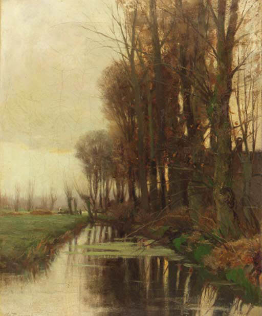 A View Of A Ditch In A Polder Landscape — Charles Paul Gruppe