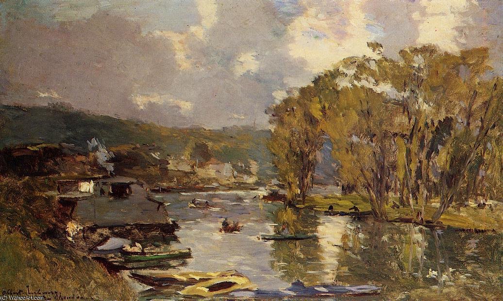 The Small Art Of The Saine At Bas-meudon In Autumn — Albert-charles Lebourg