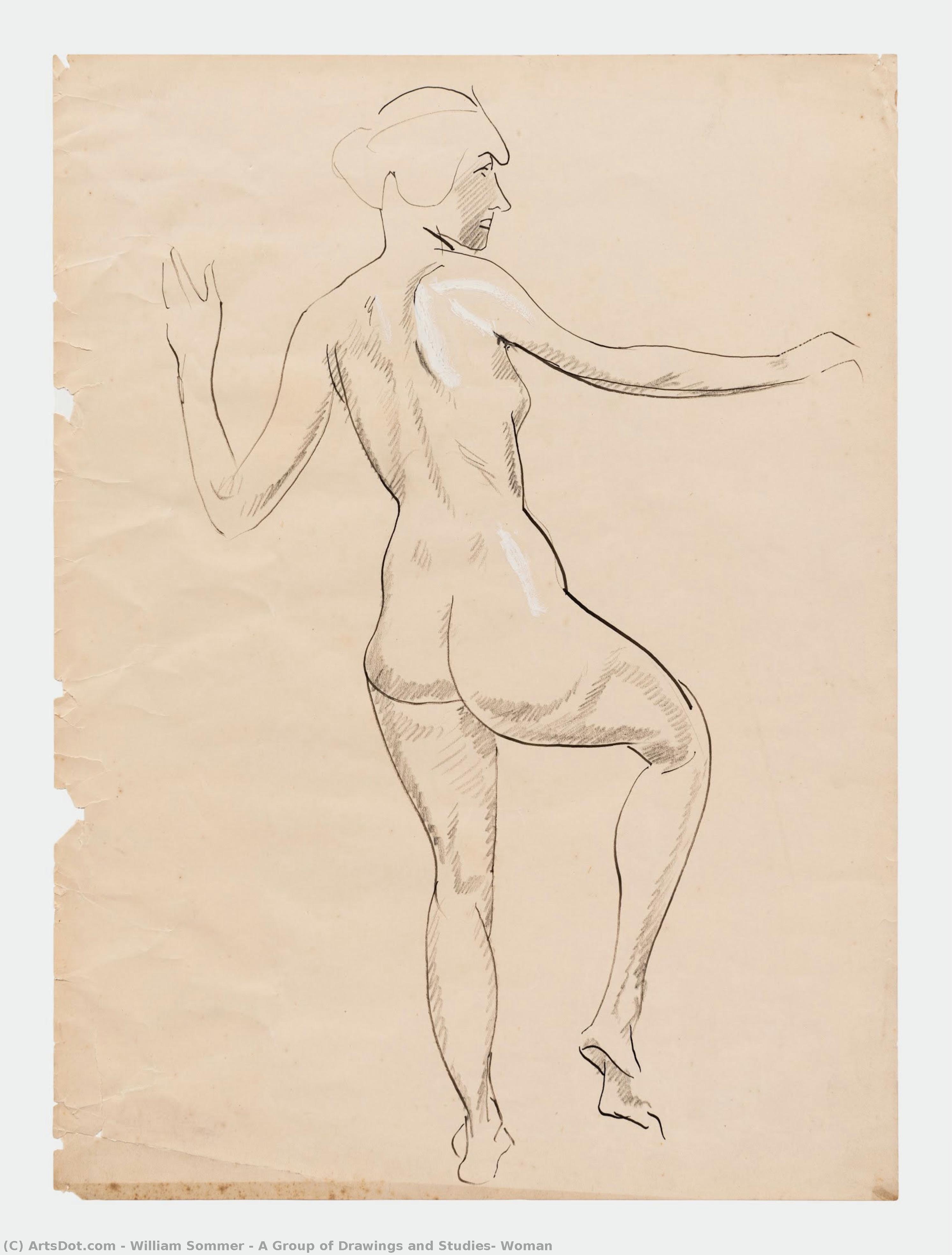 A Group Of Drawings And Studies: Woman — William Sommer