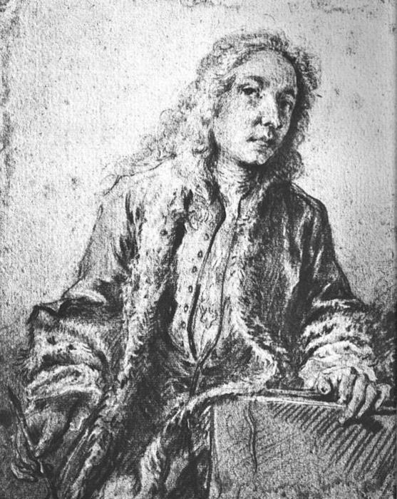 Drawing After A Lost Self Portrait Of Watteau — François Boucher