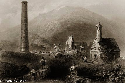 The Ruins At Glendalough — William Henry Bartlett
