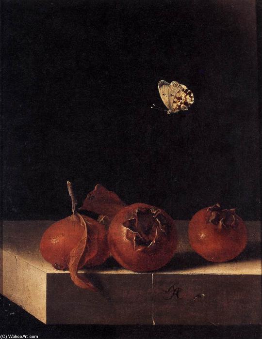 Three Medlars With A Butterfly — Адриен Корте