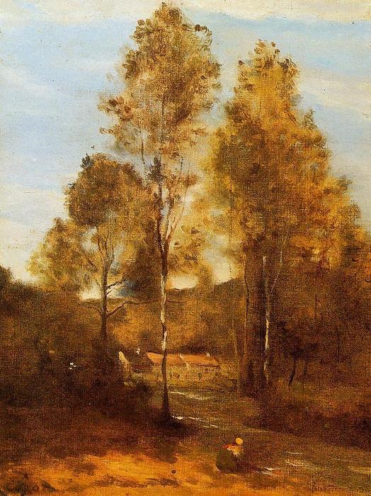 Clearing In The Bois Pierre, Near At Eveaux Near Chateau Thiery — Jean-baptiste-camille Corot