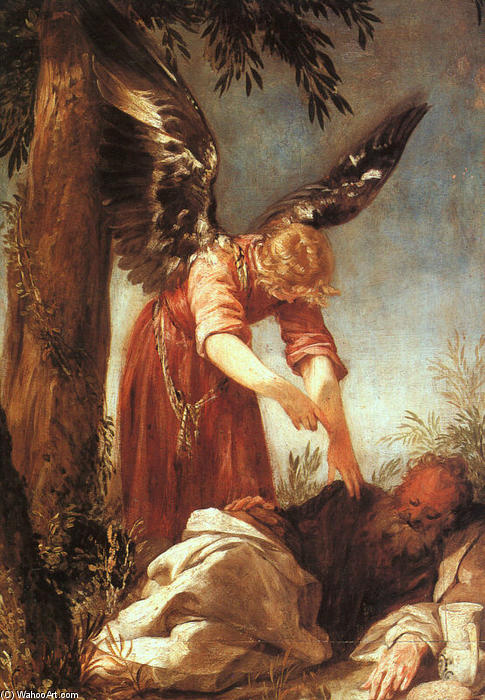 An Angel Awakens The Prophet Elijah — Juan Antonio Frias Y Escalante