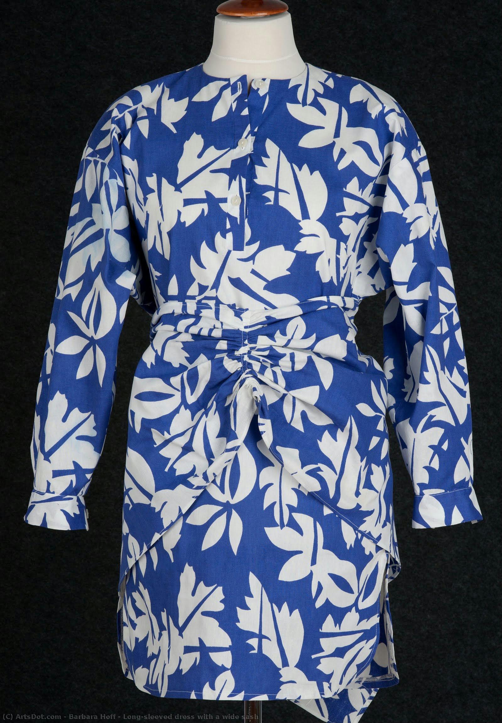 Long-sleeved Dress With A Wide Sash — Barbara Hoff
