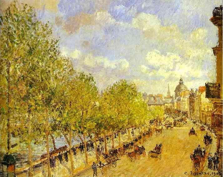 Quai Malaquais Am Nachmittag, Sonnenschein — Camille Pissarro