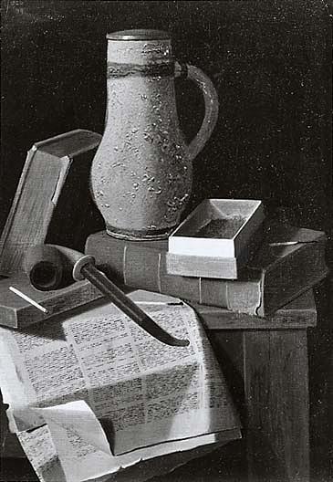 Still Life With Salt Glazed Beaker, (painting) — John Frederick Peto