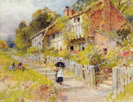 Cottages - A Row Of Cottages With A Figure — William Stephen Coleman