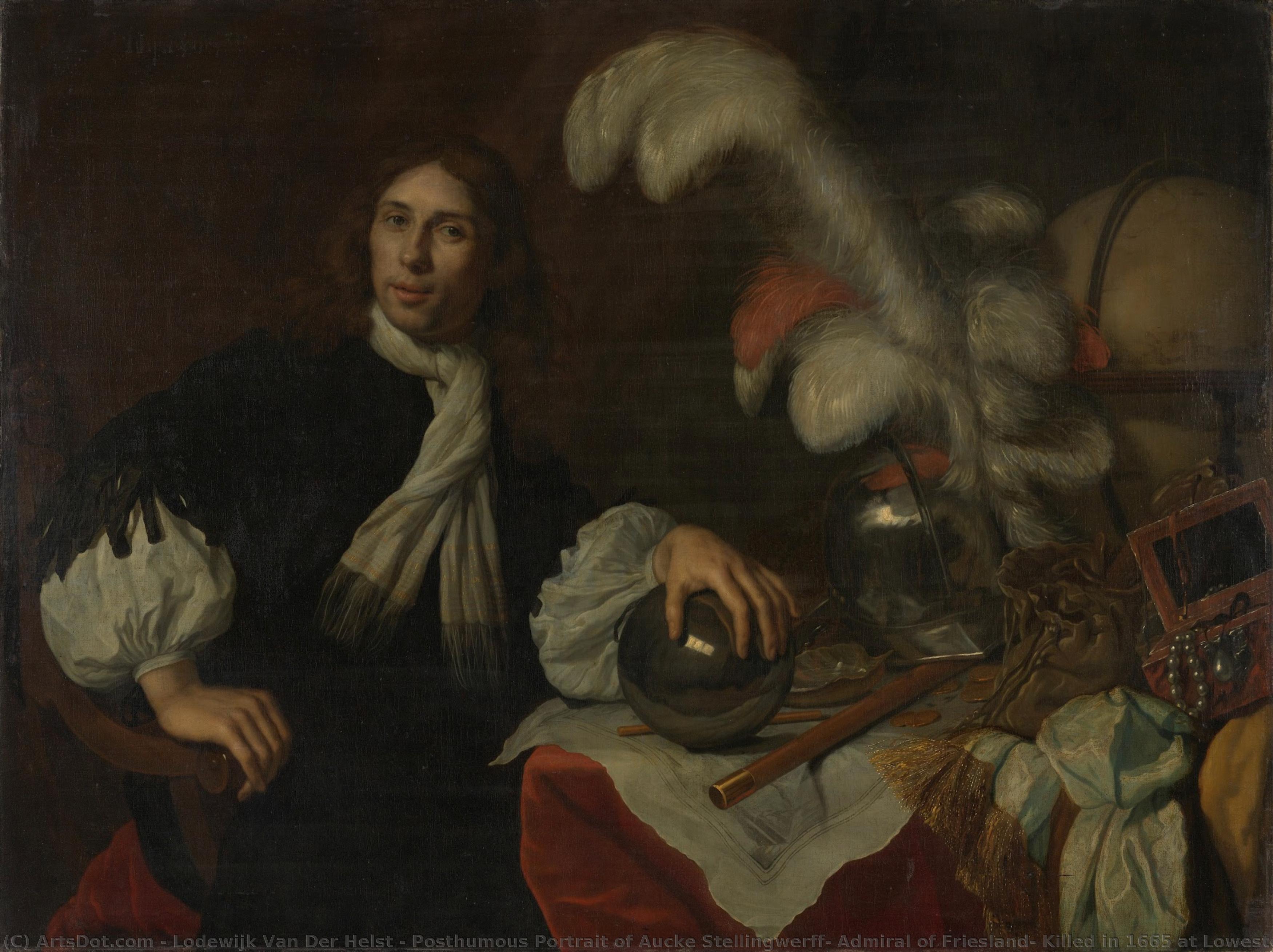 Posthumous Portrait Of Aucke Stellingwerff, Admiral Of Friesland, Killed In 1665 At Lowestoft By A Cannonball, Lodewijk Van Der Helst, 1670 — Lodewijk Van Der Helst