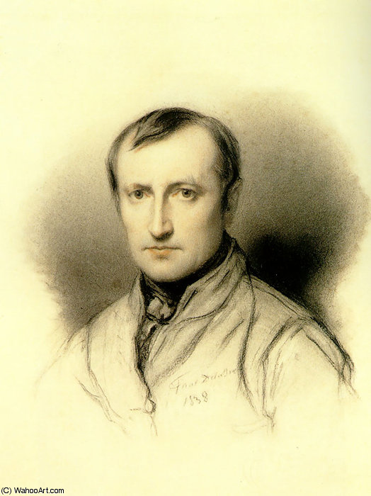 Self Portrait Charcoal — Ипполит Поль Деларош