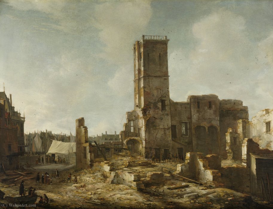 The Ruins Of The Old Town Hall Of Amsterdam After The Fire Of 7 July (1652) — Jan Abrahamsz Beerstraten