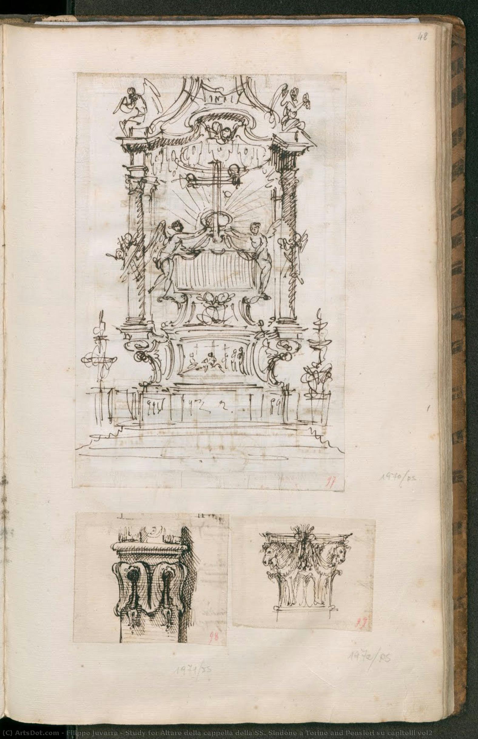 Study For Altare Della Cappella Della Ss. Sindone A Torino And Pensieri Su Capitelli Vol2 — Filippo Juvarra