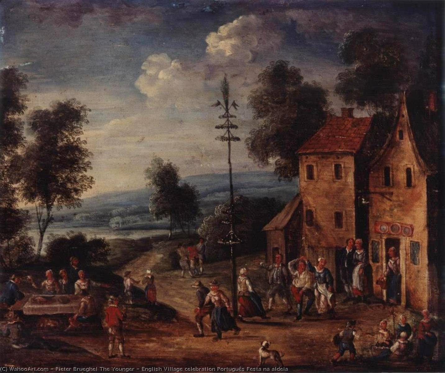 English Village Celebration Português Festa Na Aldeia — Pieter Brueghel The Younger