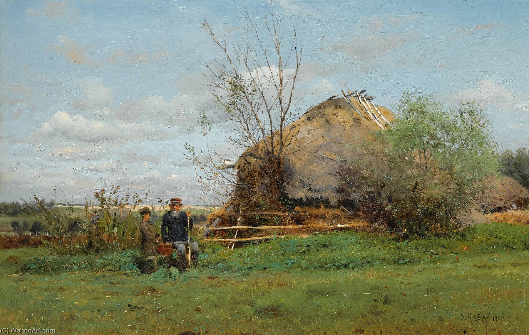 Early Autumn In The Village — Vladimir Yegorovich Makovsky