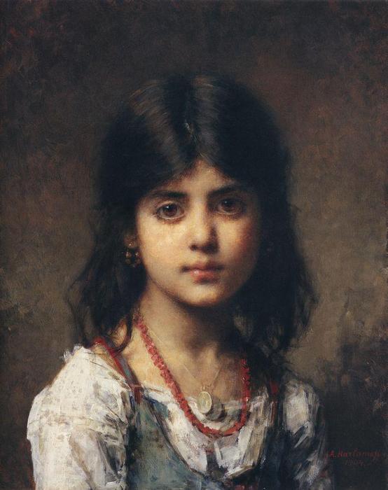 Portrait Of A Young Girl (9) — Alexei Alexeievich Harlamoff