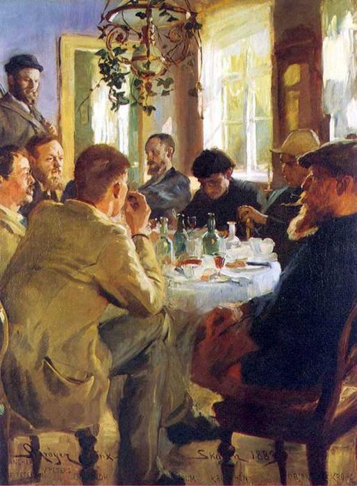 Almuerzo Con Pintores De Skagen — Peder Severin Kroyer