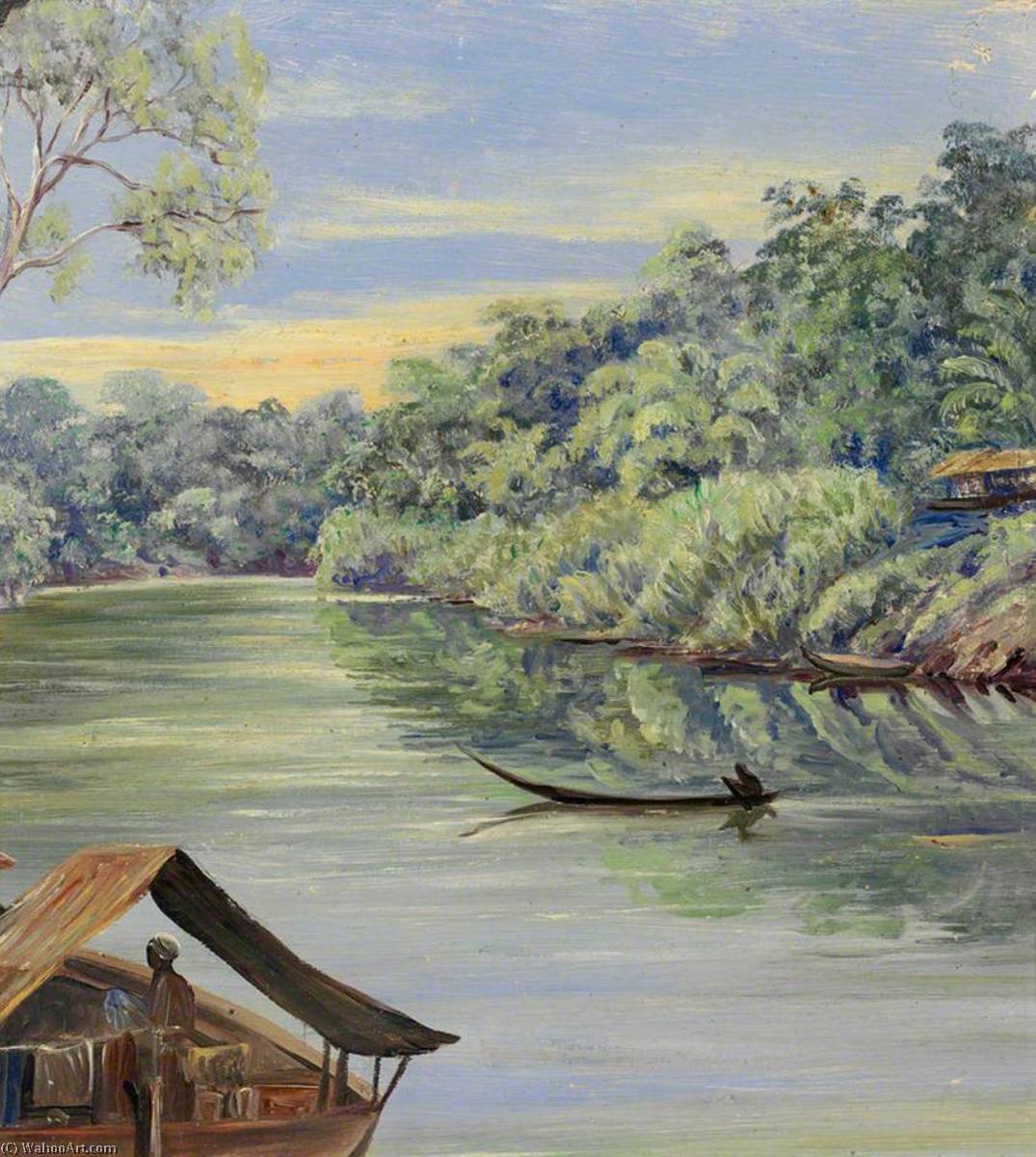 River From Bussa, Sarawak, Borneo — Marianne North