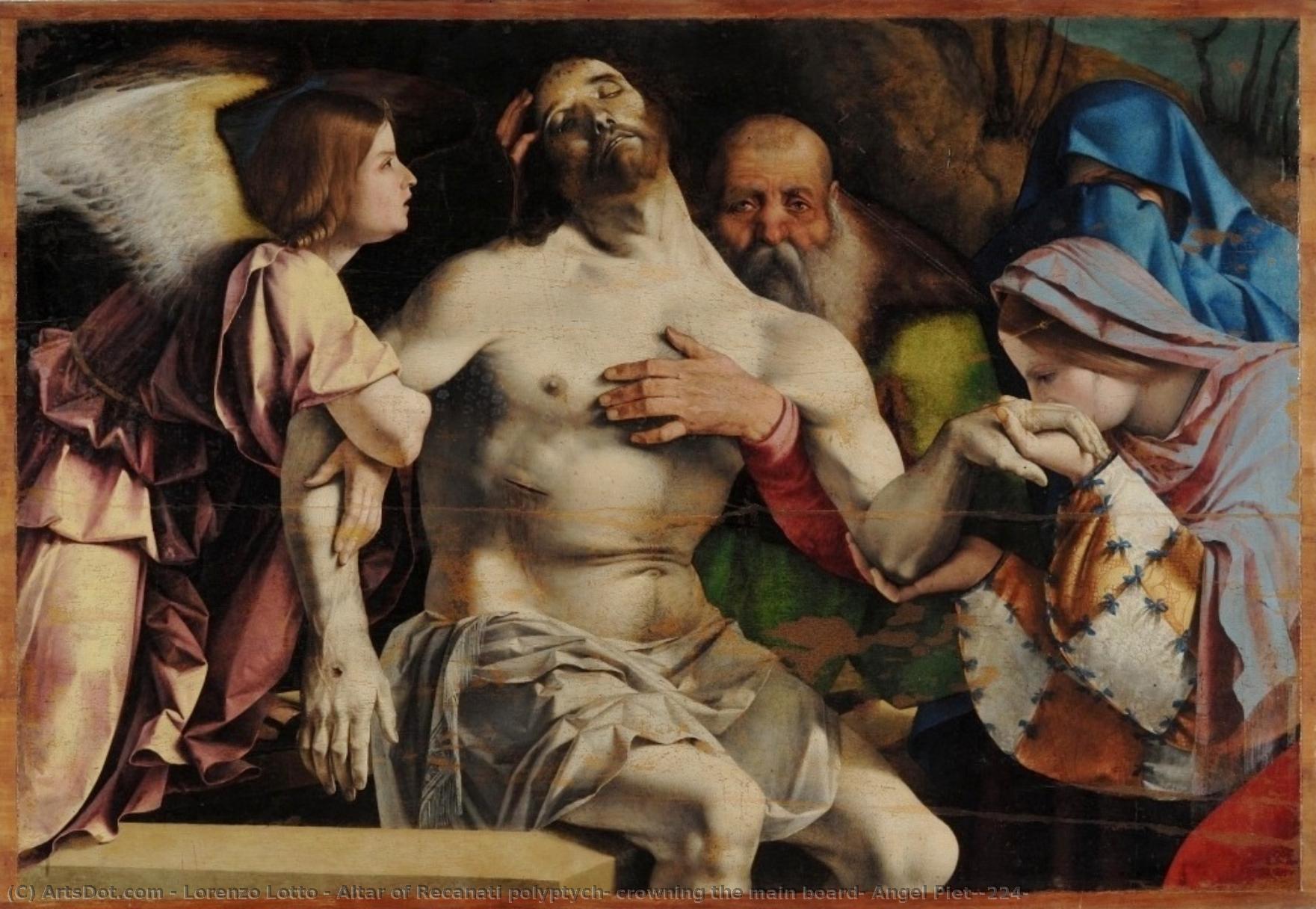 Altar Of Recanati Polyptych, Crowning The Main Board: Angel Pietà — Lorenzo Lotto
