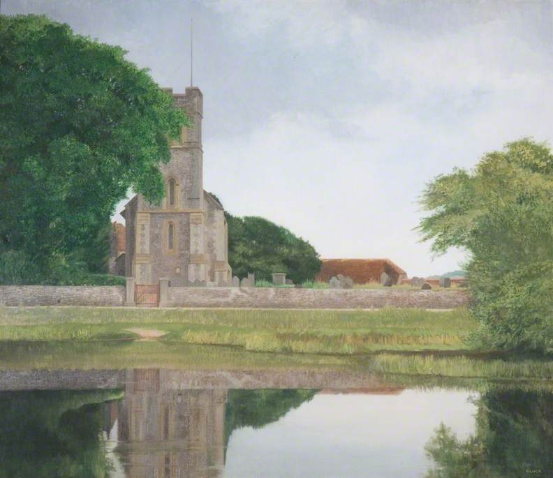 The Village Church And Pond, Falmer, Sussex — Hannah Gluckstein