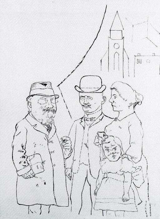 Four People In Front Of The Church — George Grosz