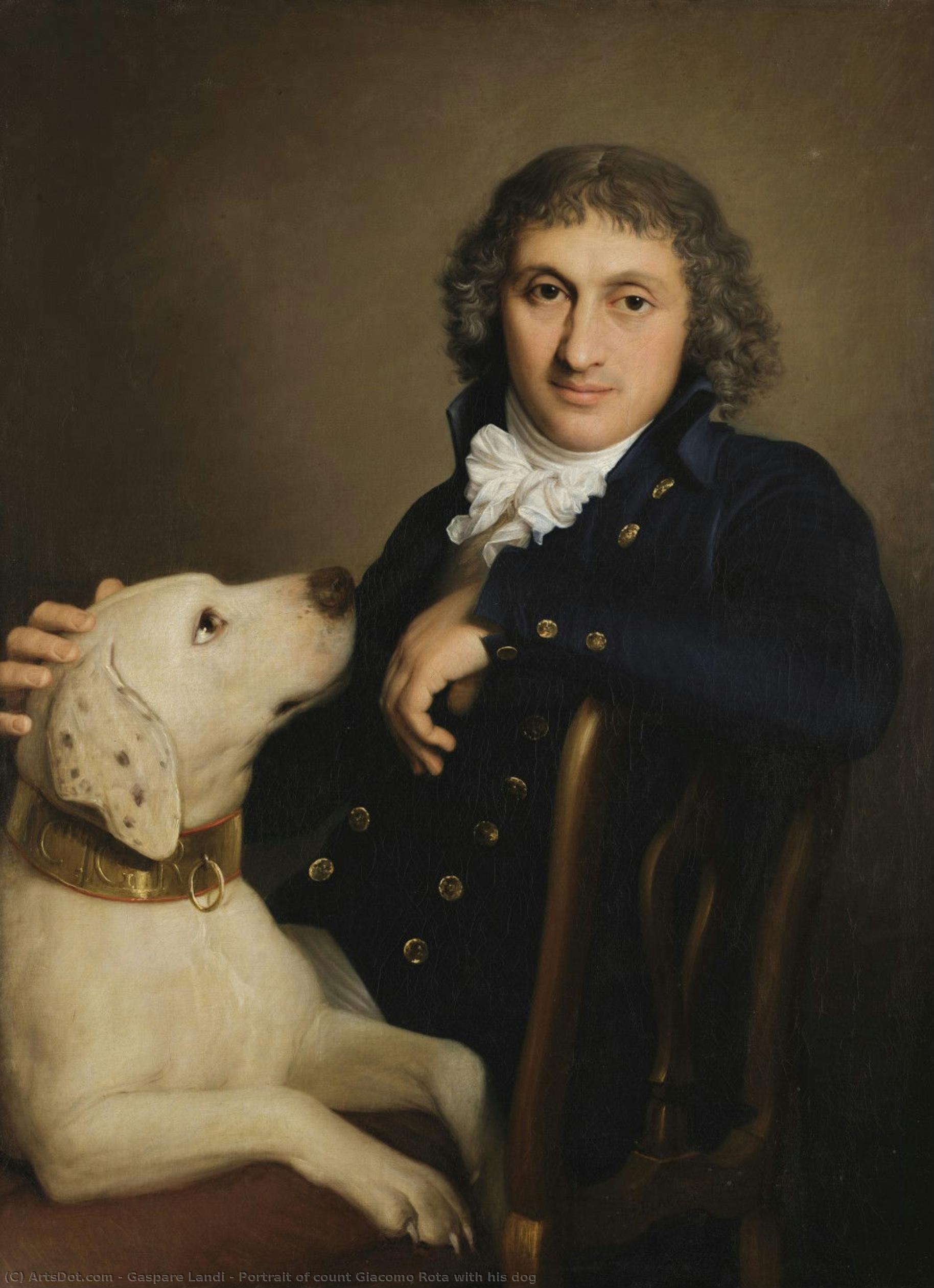 Portrait Of Count Giacomo Rota With His Dog — Gaspare Landi