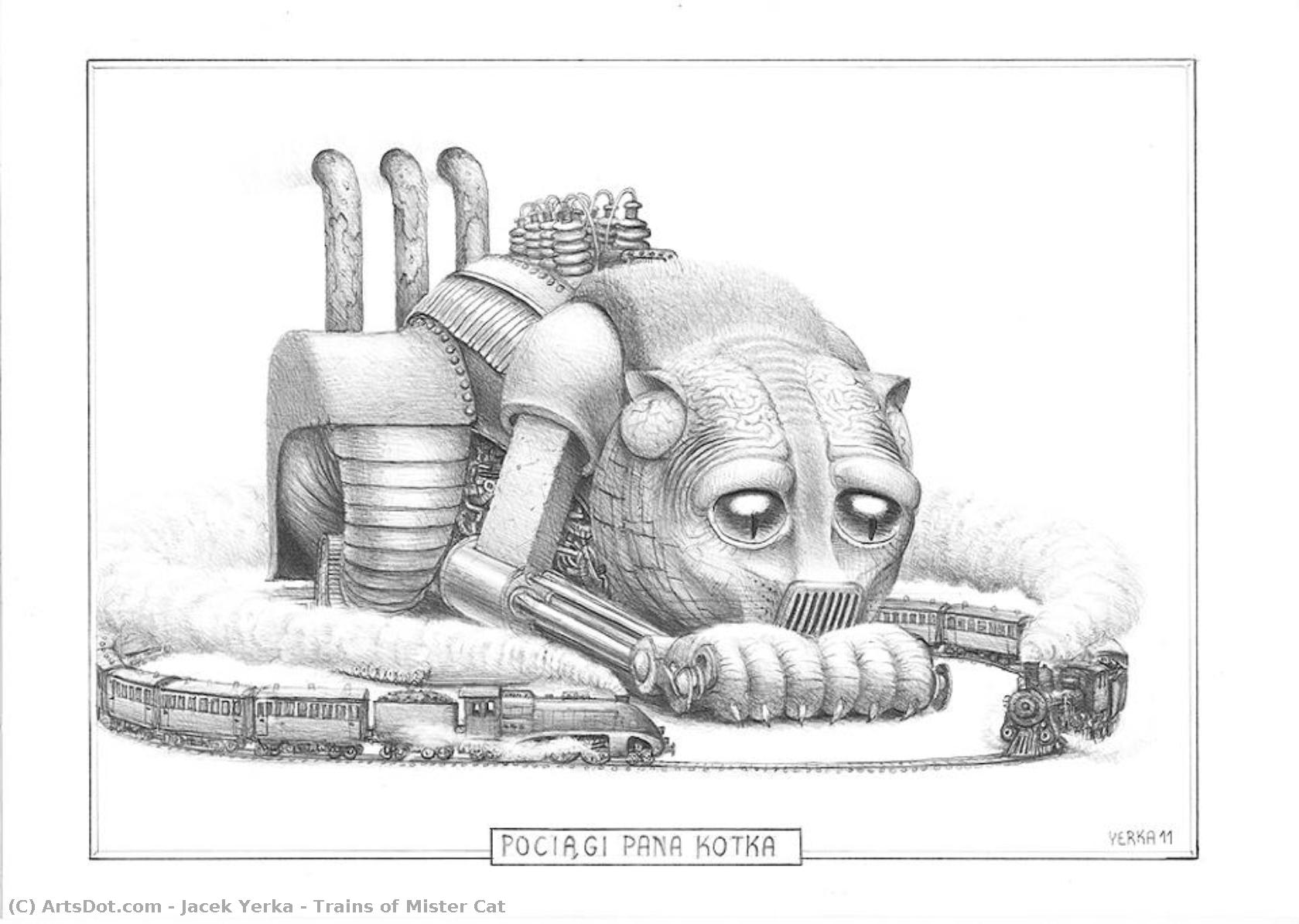 Trains Of Mister Cat — Jacek Yerka