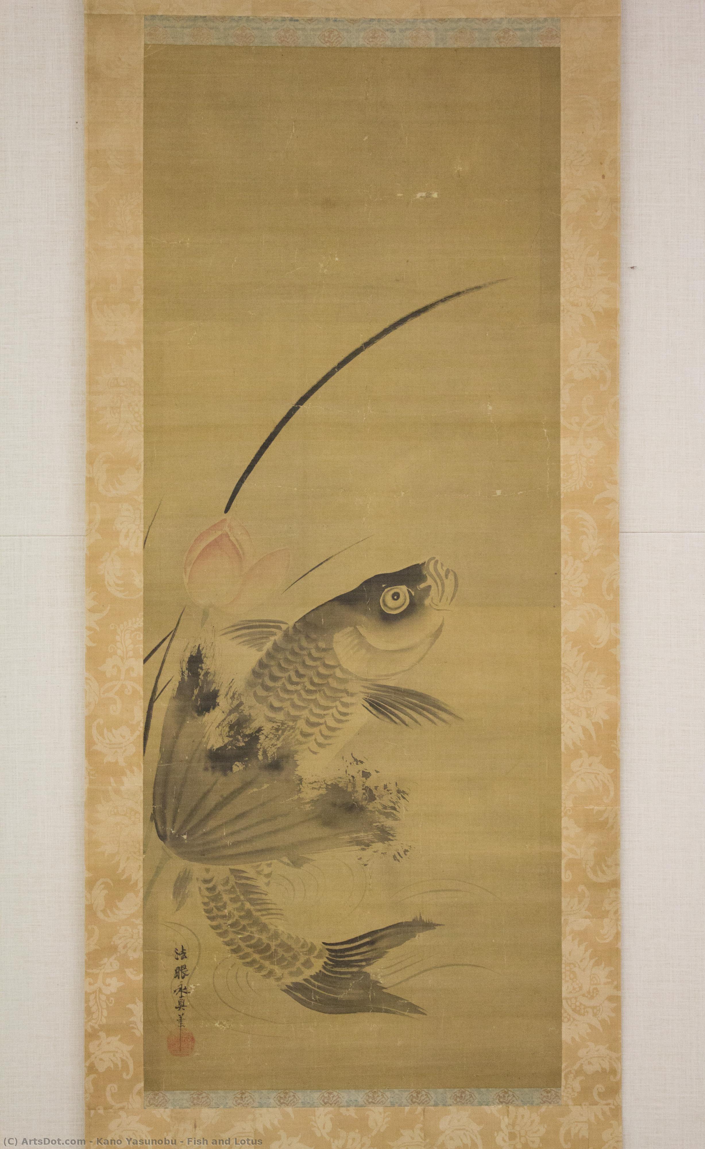 Fish And Lotus — Kano Yasunobu