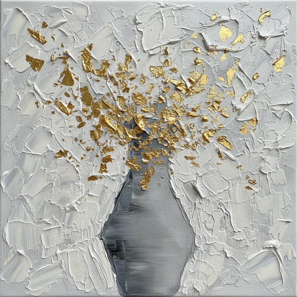 Radiant Fragmentation: A Singular Explosion Of Gilded Light And Charcoal Shadows — David Moreau