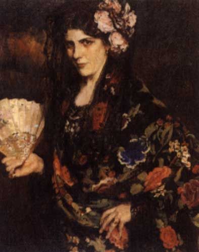 Mujer Con Abanico — Fernando Álvarez De Sotomayor