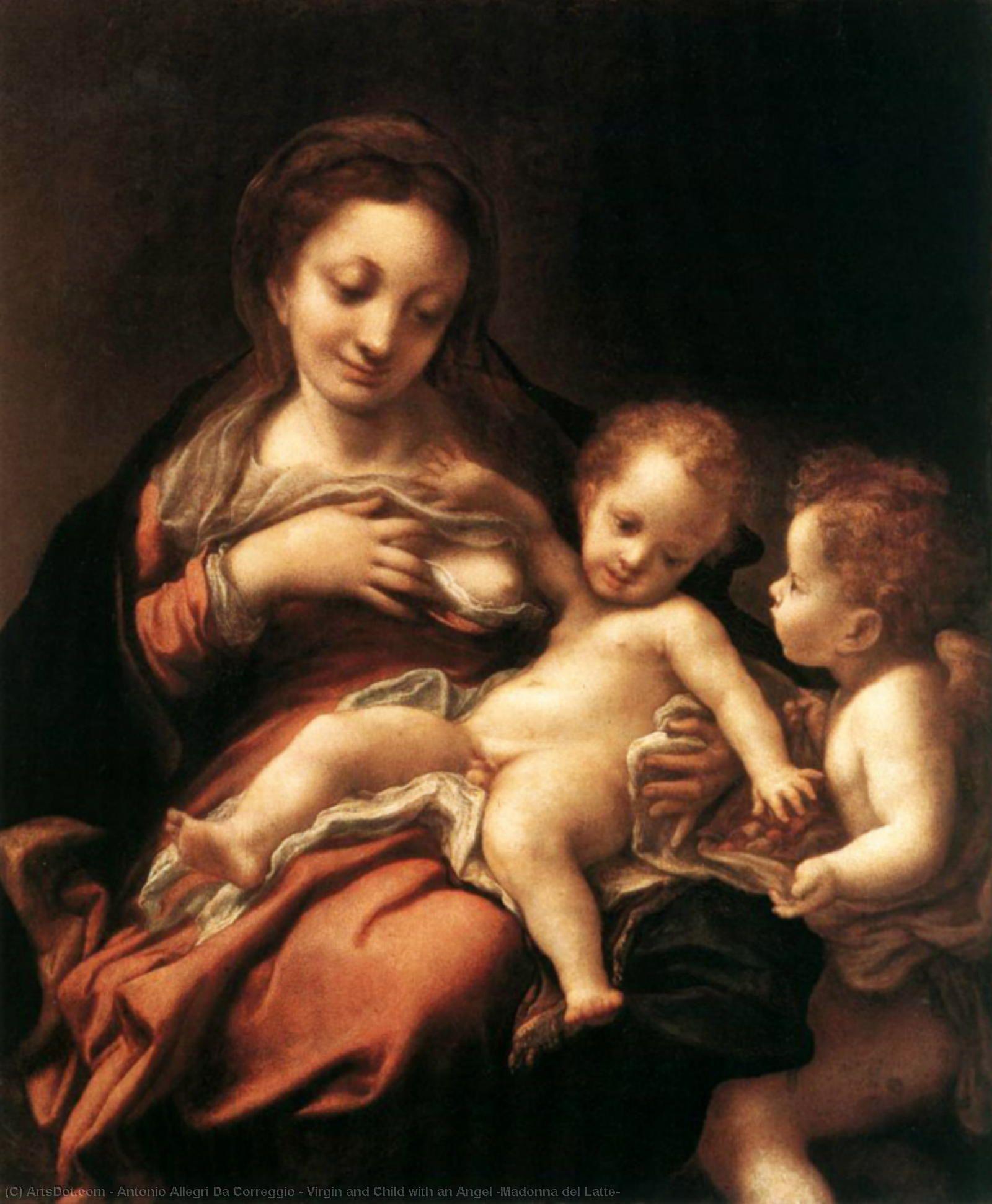 Jungfrau Und Kind Mit Einem Engel (madonna Del Latte) — Antonio Allegri Da Correggio