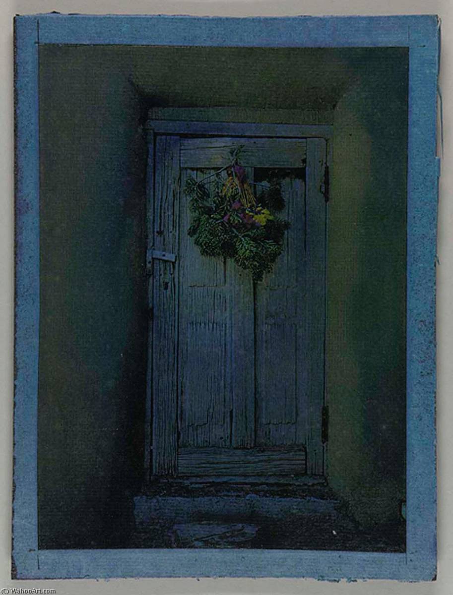 Untitled (rough Hewn Wooden Door Hung With Decorated Evergreen Bough) — Joseph Cornell